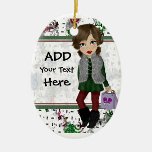 Personalised Shopping Diva Ceramic Ornament