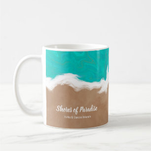 Personalised Shores of Paradise Beach Town Coffee Mug