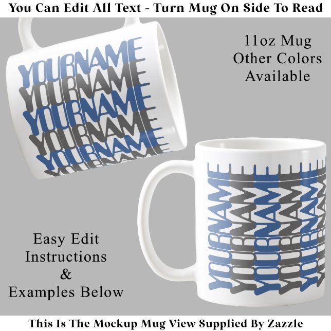 Personalised Short Custom Name Blu Hidden Message  Coffee Mug (Creator Uploaded)