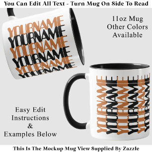 Personalised Short Custom Name Brnt Hidden Message Mug