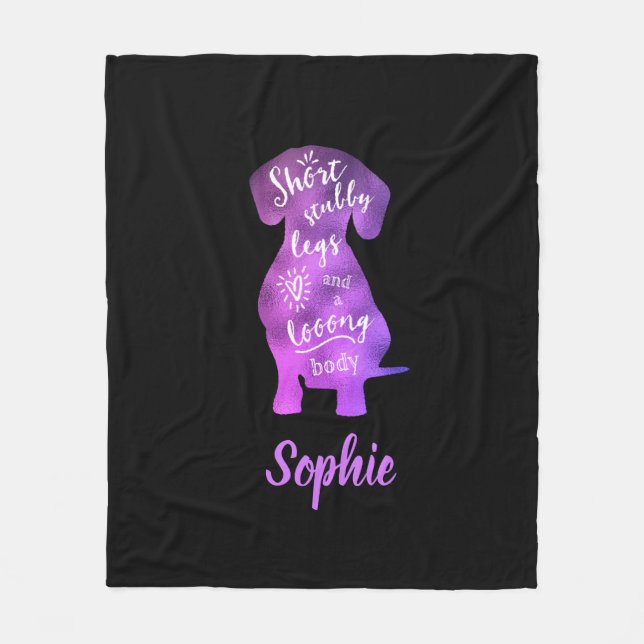 Personalised - Short Stubby Legs and a Long Body Fleece Blanket (Front)