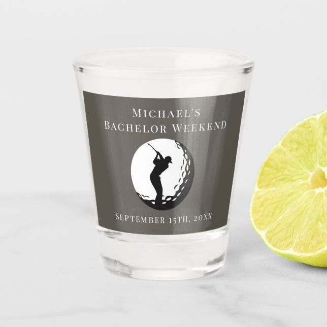 Personalised Shot Glass | Bachelor Golf Weekend (Front)
