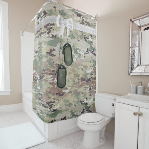 Personalised Shower Curtain Army OCP Camo Uniform