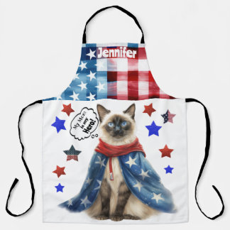 Personalised Siamese Cat Mum All-Over Print Apron
