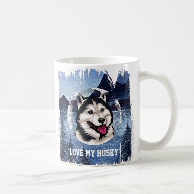 Personalised Siberian Husky Coffee Mug (Right)