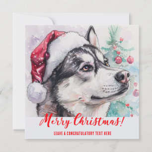Personalised Siberian Husky Holiday  Card
