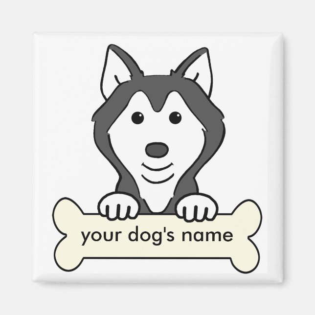Personalised Siberian Husky Magnet (Front)