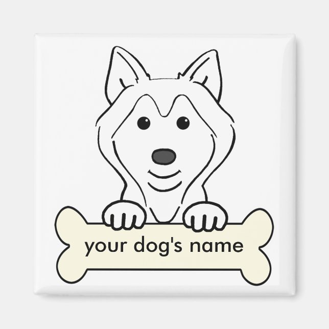 Personalised Siberian Husky Magnet (Front)