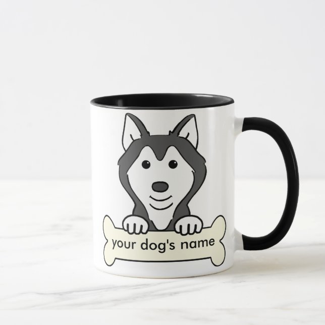 Personalised Siberian Husky Mug (Right)