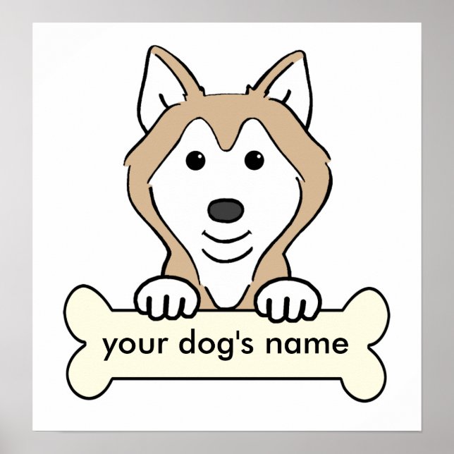 Personalised Siberian Husky Poster (Front)