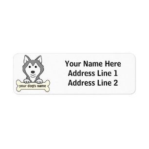 Personalised Siberian Husky Return Address Label