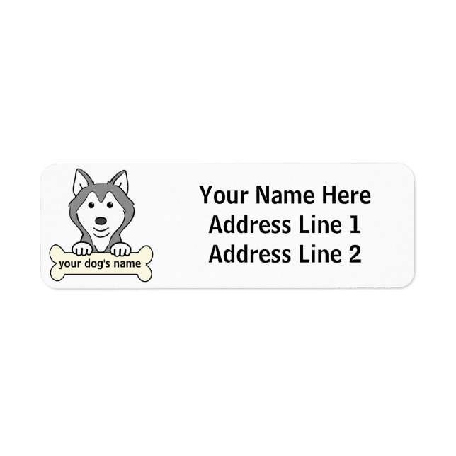 Personalised Siberian Husky Return Address Label (Front)