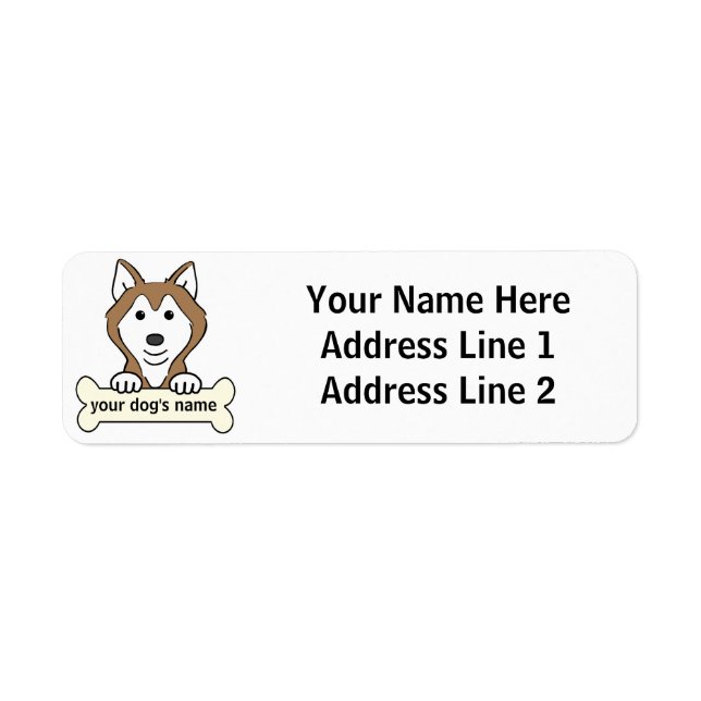 Personalised Siberian Husky Return Address Label (Front)