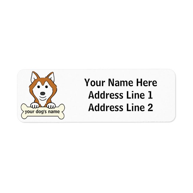 Personalised Siberian Husky Return Address Label (Front)