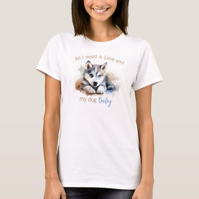 Personalised Siberian Husky T-Shirt (Front)