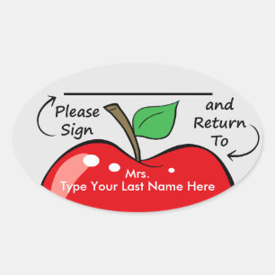 Personalised Sign and Return Teacher Sticker
