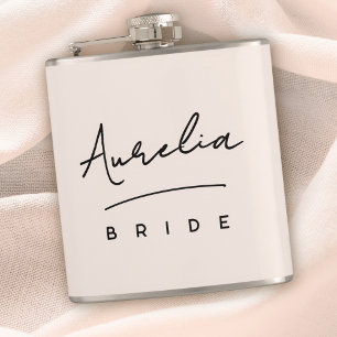 Personalised Signature Name Pink Bachelorette Hip Flask