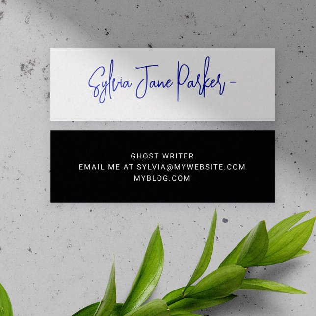 Personalised signature name script simple mini business card (Creator Uploaded)