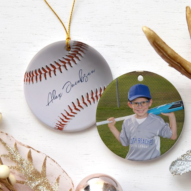 Personalised Signed Baseball Ceramic Ornament (Creator Uploaded)