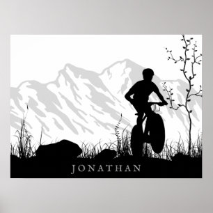 Personalised Silhouette Mountain Bike Poster