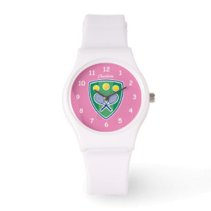 Personalised silicone sports watch for tennis girl