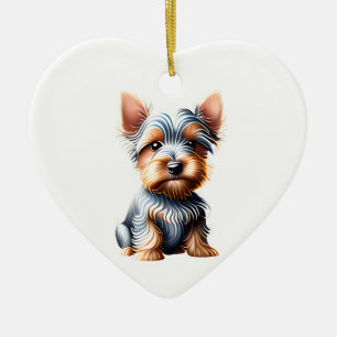 Personalised Silky Terrier Puppy Ceramic Ornament