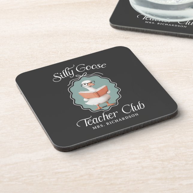 Personalised Silly Goose Teacher Club Classroom Coaster (Left Side)