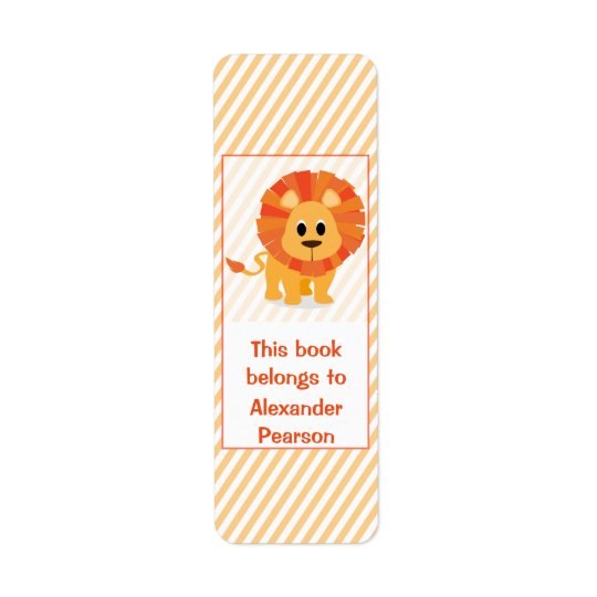 Personalised Silly Lion Bookplate Return Address Label