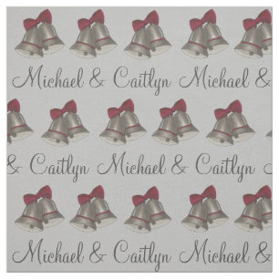 Personalised Silver Bells Wedding Anniversary Fabric