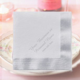 personalised silver colour napkins