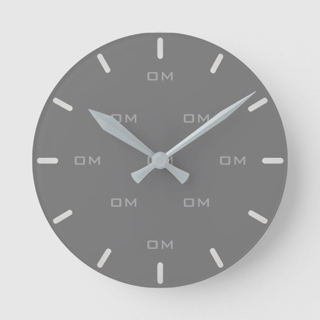 Personalised Silver Dust and Grey Round Clock (Front)