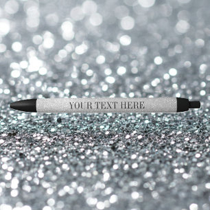 Personalised silver glitter pen   your text here