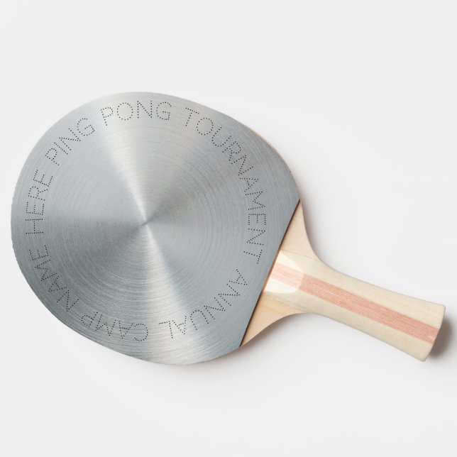 Personalised Silver  Metallic Ping Pong Paddle (Back Side)