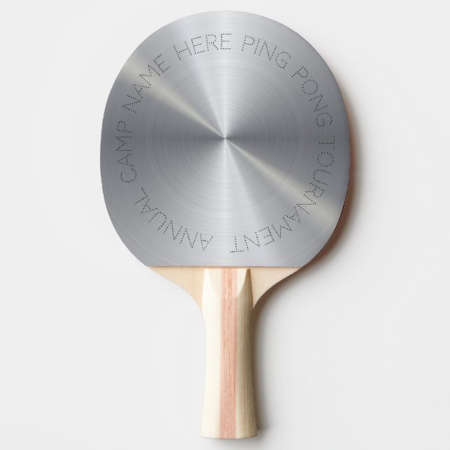Personalised Silver Metallic Radial Texture Ping Pong Paddle (Front)