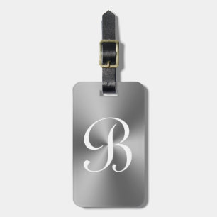 Personalised silver metallic travel luggage tag