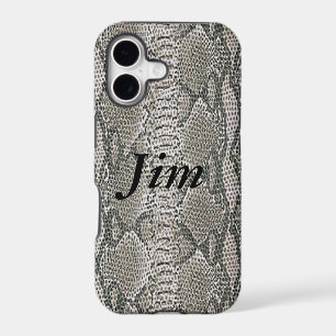 Personalised Silver Snake Skin iPhone 7 Case