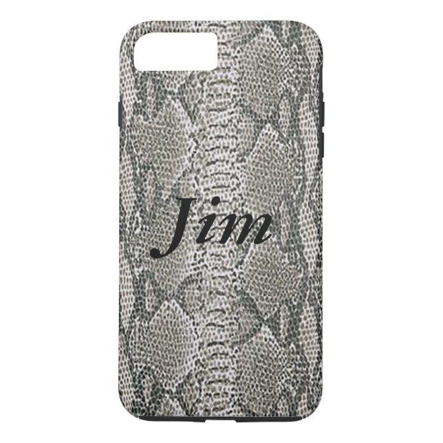 Personalised Silver Snake Skin iPhone 7 Case (Back)