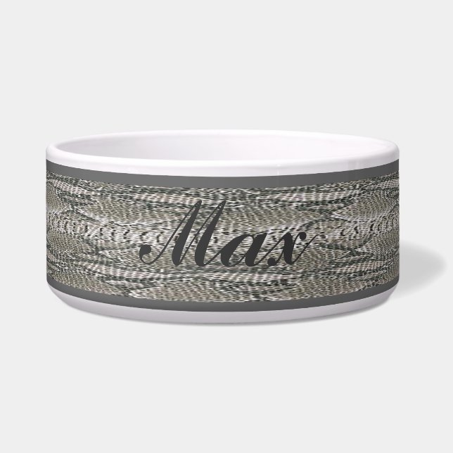 Personalised Silver Snake Skin Pet Bowl (Front)