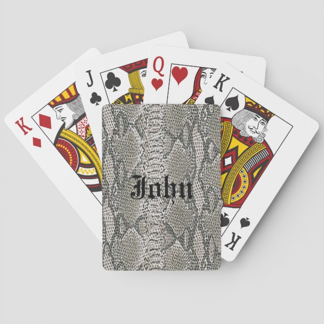 Personalised Silver Snake Skin Playing Cards (Back)