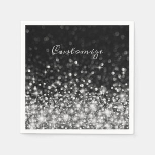 Personalised Silver Sparkle Napkin