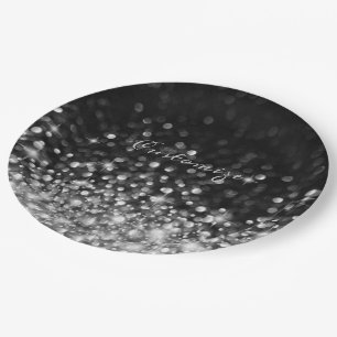 Personalised Silver Sparkle Paper Plate