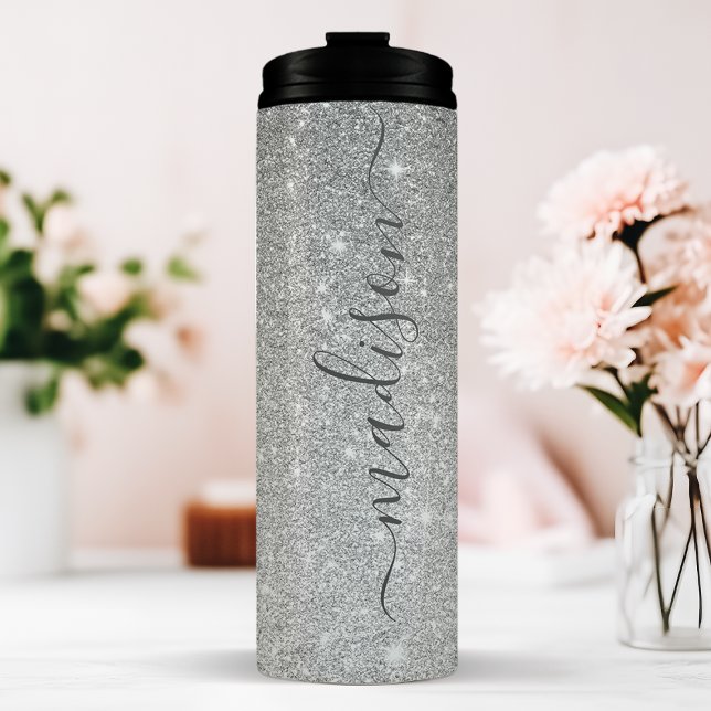 Personalised Silver Sparkle  Thermal Tumbler (Creator Uploaded)