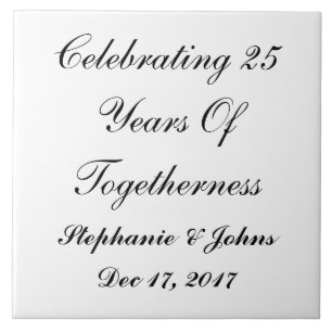 Personalised Silver Wedding Anniversary Display Tile