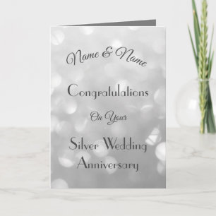 Personalised Silver Wedding Anniversary Greeting Card
