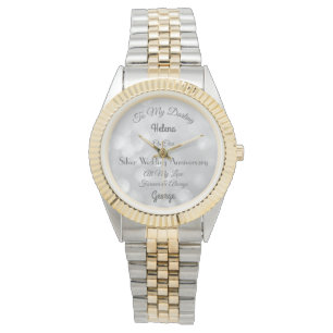 Personalised Silver Wedding Anniversary Watch