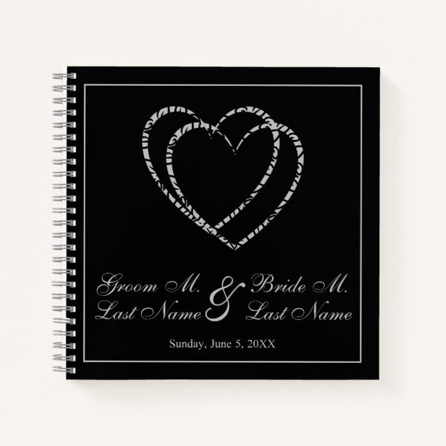 Personalised Silver Wedding Guest Book (Front)