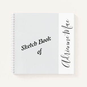 Personalised Silver White Sketch Book