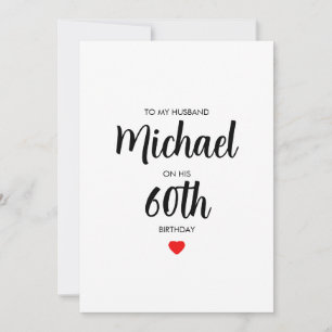 Personalised Simple 60th Birthday Card For Him