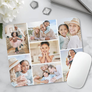 Personalised Simple 7 Photo Collage Mouse Pad