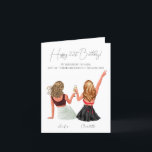 Personalised Simple Birthday Card for best friend<br><div class="desc">I can customise everything from hair colour to clothing style for your soul sister's birthday card. If you want any adjustments, just message me, and it's free of charge. This personalised birthday card is the perfect way to show your best friend how much you care about them. The card is...</div>